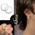 thumbnail image 2 of MKLEKYYFlat Back Earrings Sparkling Silver Earrings Filled with Star Studded Earrings for Women Contracted Show Temperament Delicate Full Zircon Earrings, 2 of 9