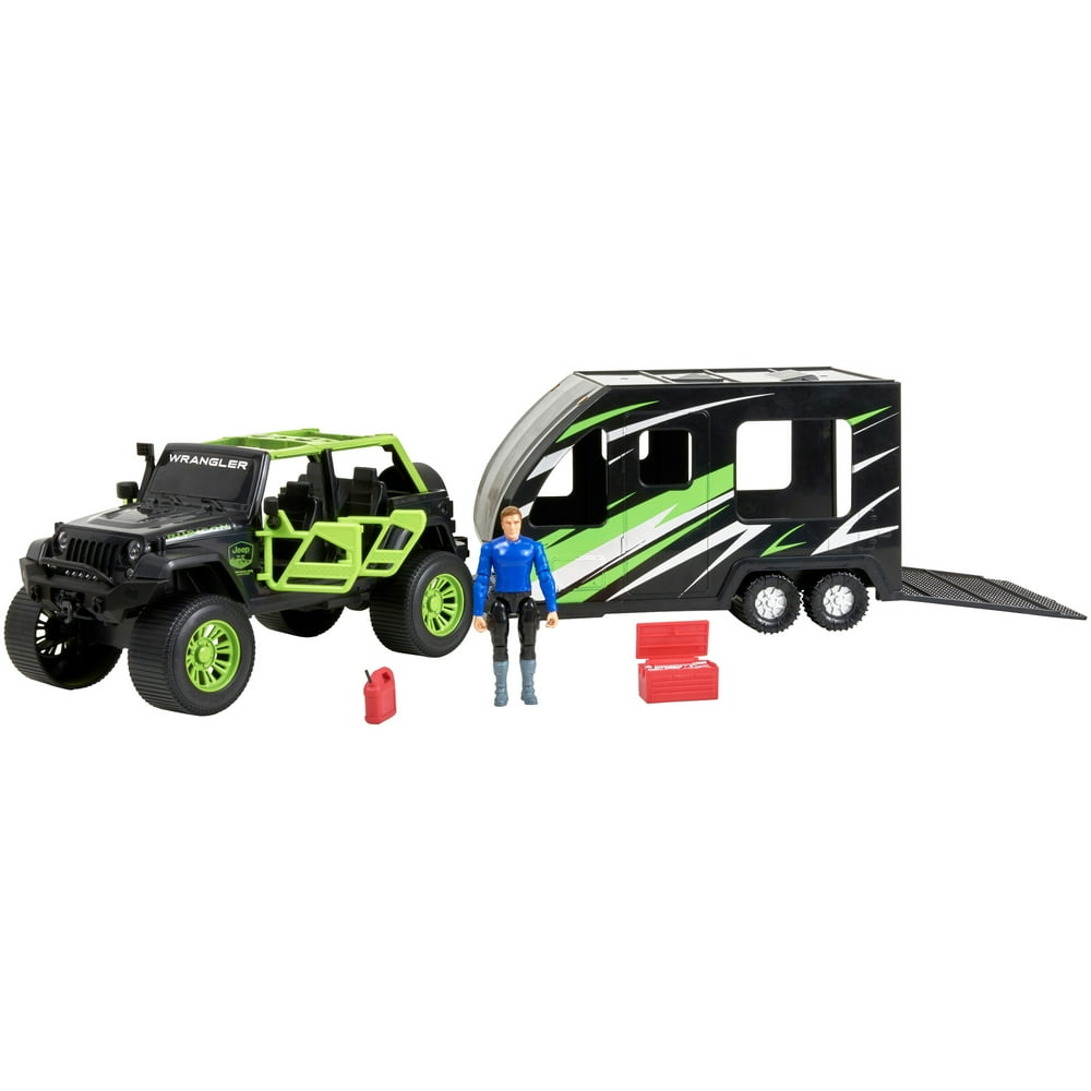 Adventure Force Outdoor Deluxe Vehicle Play Set, Green Jeep (5 Pieces