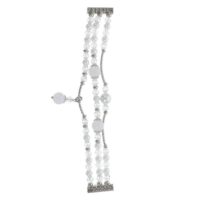 Adjustable Watch Strap White Agate Watchband For Women Sports Watch Band 1Set