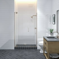 Seawin 51-54 in. W x 72 in. H Flex X Duo Pivot Frameless Shower Door 3/8 in. (10 mm) Thick Clear Tempered Glass with NanoShield Glass Coating (Brushed Nickel)