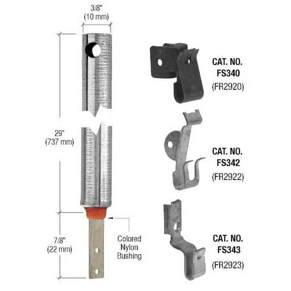 CRL FR2920 3/8" 2920 Non-Tilt Spiral Balance with FS340 Clip Attached