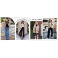 thumbnail image 4 of PUWEI Womens Short Trench Coat Plaid Lining Lapel Classic Casual Single Breasted Jacket Outerwear with Pockets, 4 of 6