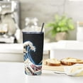 thumbnail image 6 of Japanese Astronaut Starry Sky Waves Tumbler Cup with Lid And Straw,20oz Insulated Double Wall Stainless Steel Travel Coffee Tumbler Mug, 6 of 6