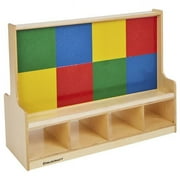 Childcraft 2020828 Dual-Sided Building Brick Activity Center with Standard Grids, Natural Wood - 39.5 x 14.25 x 30 in.