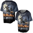thumbnail image 3 of Happy Halloween Pug Witch Pumpkins Bats All Over Print 3D Baseball Shirt Dog Lover Gifts Softball Sport - 13012, 3 of 6
