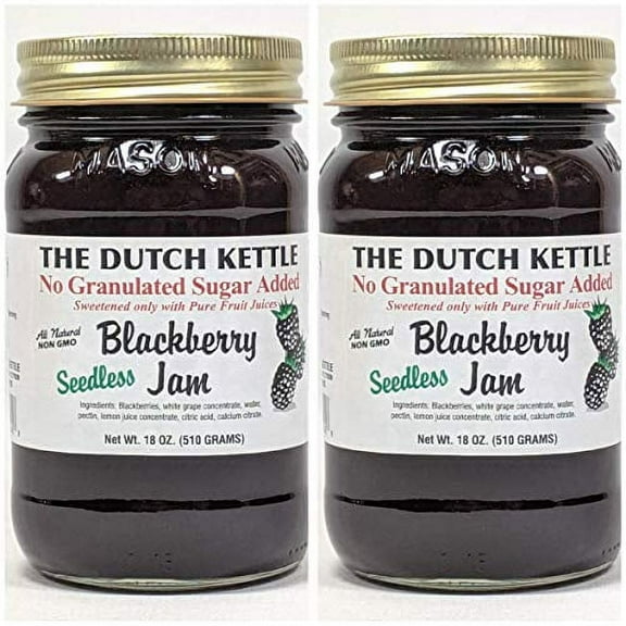 The Dutch Kettle Sugarless Seedless Blackberry Jam 2-18 Oz. Jars