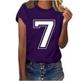 thumbnail image 4 of Men Shirts Short Sleeve Round Neck Pullover Number 7 Varsity Sports Team Jersey 7th Birthday 7 Years T-Shirt &Christmas Tshirts, 4 of 6