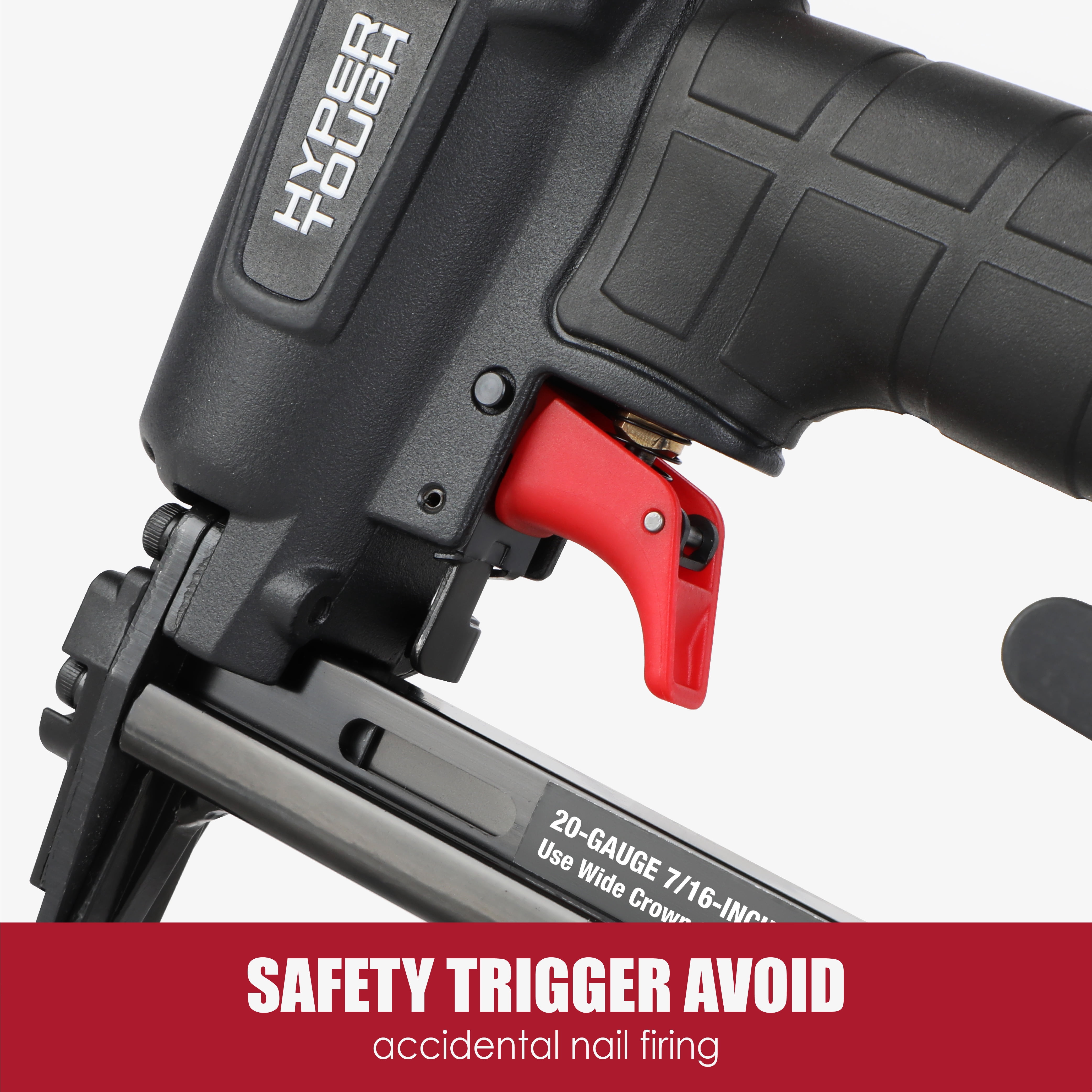 Hyper Tough 20-Gauge 7/16 inch Pneumatic Wide Crown Stapler