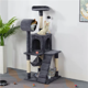 thumbnail image 3 of SmileMart 51" Cat Tree with Hammock and Scratching Post Tower, Dark Gray cat house  cat toys  cat tower ShopWise Round, 3 of 12