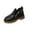 Black, variant on Wensltd Women Round Toe Short Boots Side Zipper Chunky Heel British Style Comfort Fashion Shoes