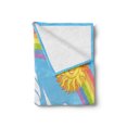 thumbnail image 2 of Nautical Soft Flannel Fleece Throw Blanket, Sailing Ship in the Sky Under Rainbow Circle Surreal Sun Happiness, Cozy Plush for Indoor and Outdoor Use, 70" x 90", Multicolor, by Ambesonne, 2 of 5