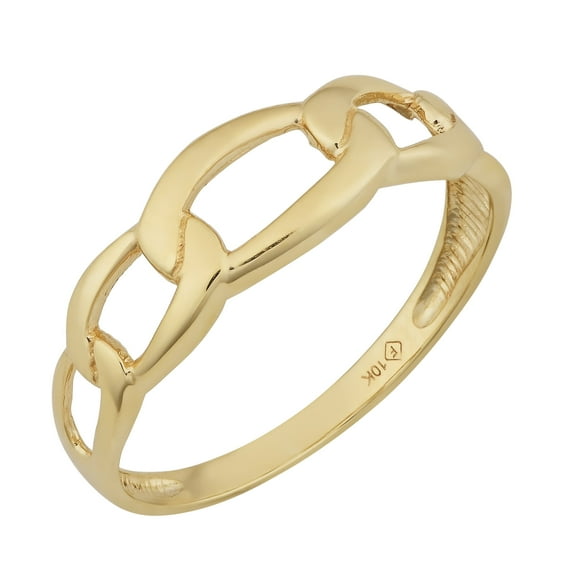 KoolJewelry 10k Yellow Gold Figaro Ring