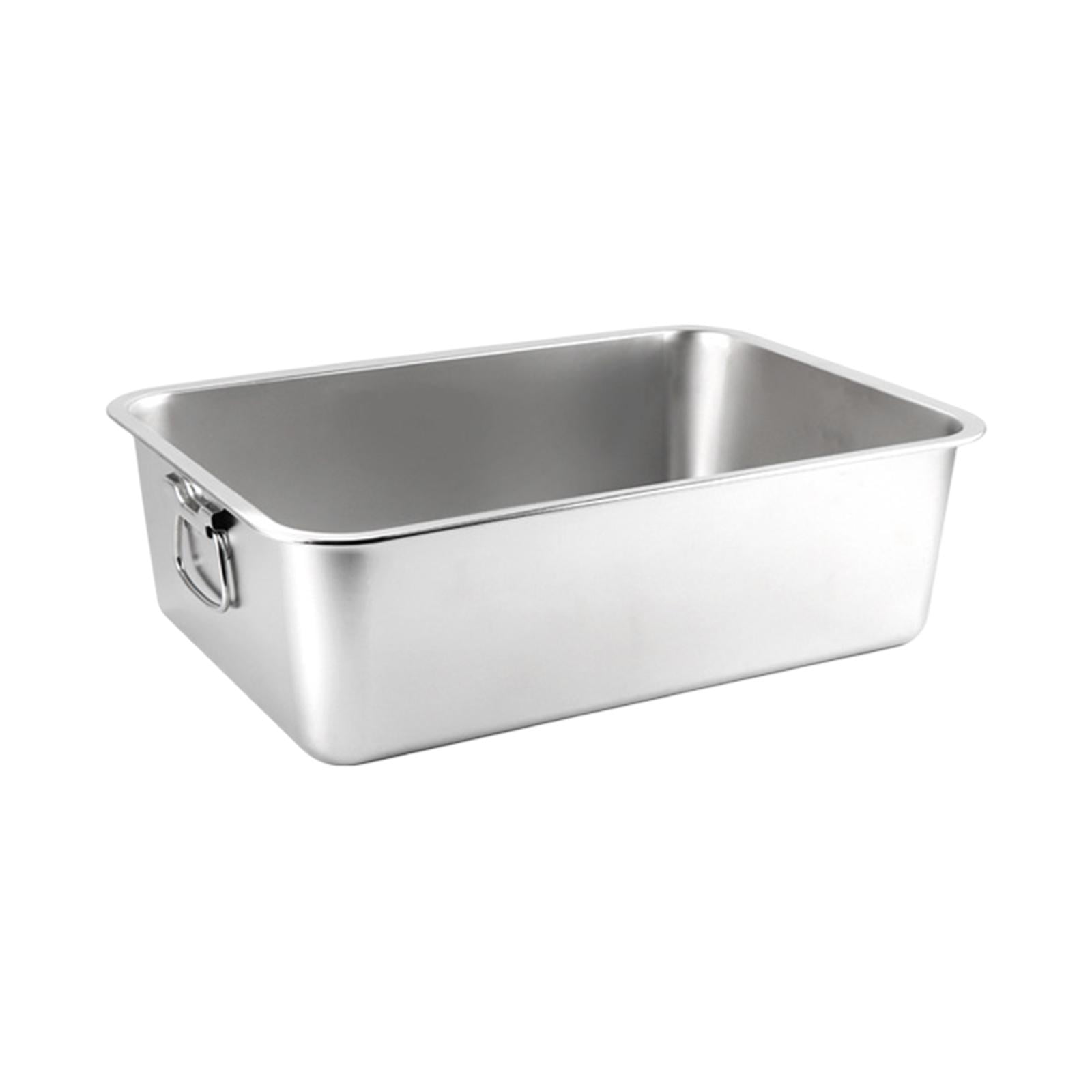 Cat , Pet Litter Tray Stainless Steel Litter Toilet Easy to Clean Sand Box Kitten Potty Pan for Bunny Puppy Small Animals 40cmx30cmx10cm