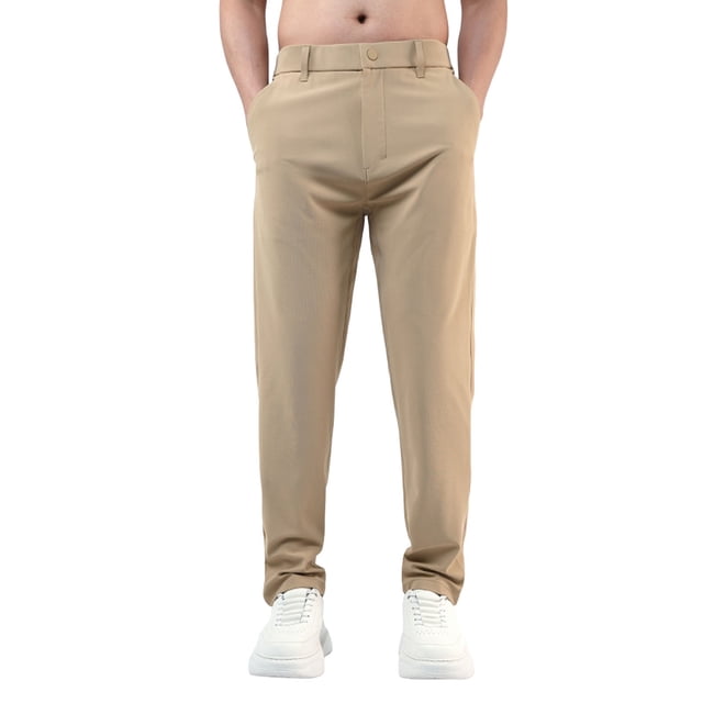 XDZJLR Mens Pants Casual Split Patchwork Design Outdoor Loose Solid Color Pocket Workwear Elastic Waist Pocket Design Trousers