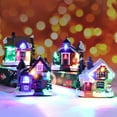 thumbnail image 6 of Warm White LED Christmas Village Scene - Battery Operated Resin Houses and Town | Eye-catching, High Durability Xmas Ornaments for Home, 6 of 8