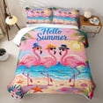 thumbnail image 2 of Manfei Pink Flamingos Twin Quilt Set,Lovely Flower Twin Coverlet Set,2 Pieces, 2 of 7