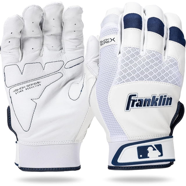 Guanteletas Beisbol Franklin Shok Sorb Talla L Azul Blanco
