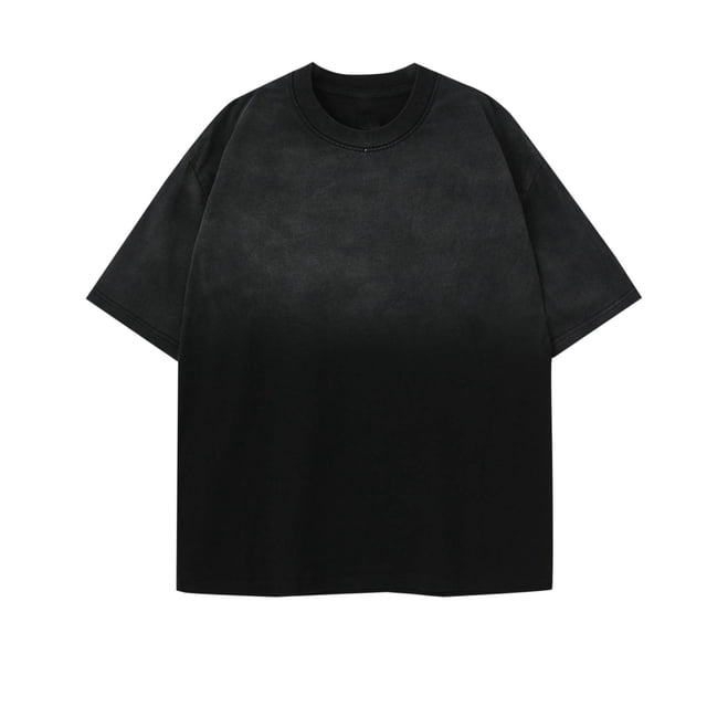 Mens Gym T-Shirts 100% Cotton Comfort Fit Breathable Athletic Shirts,Summer Distressed Gradient Color Basic Tees Loose Fit Short Sleeve Crewneck Workout Tops