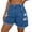 Blue, variant on Plus Size Womens Denim Shorts High Waisted Stretchy Ripped Distressed Cut off Frayed Summer Casual Shorts Blue
