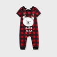 thumbnail image 2 of Conjuntos de pijamas navideños a juego para toda la familia, camiseta de manga corta con oso y pantalones cortos a cuadros, 2 of 5