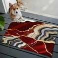 thumbnail image 5 of Red Marble Bathroom Rug Washable 2x3 Entryway Rug Non Slip Grey Gold Texture Vintage Farmhouse Art Front Door Mat Low Pile Indoor Doormat Throw Floor Carpet for Kitchen Bedroom Entrance, 5 of 8