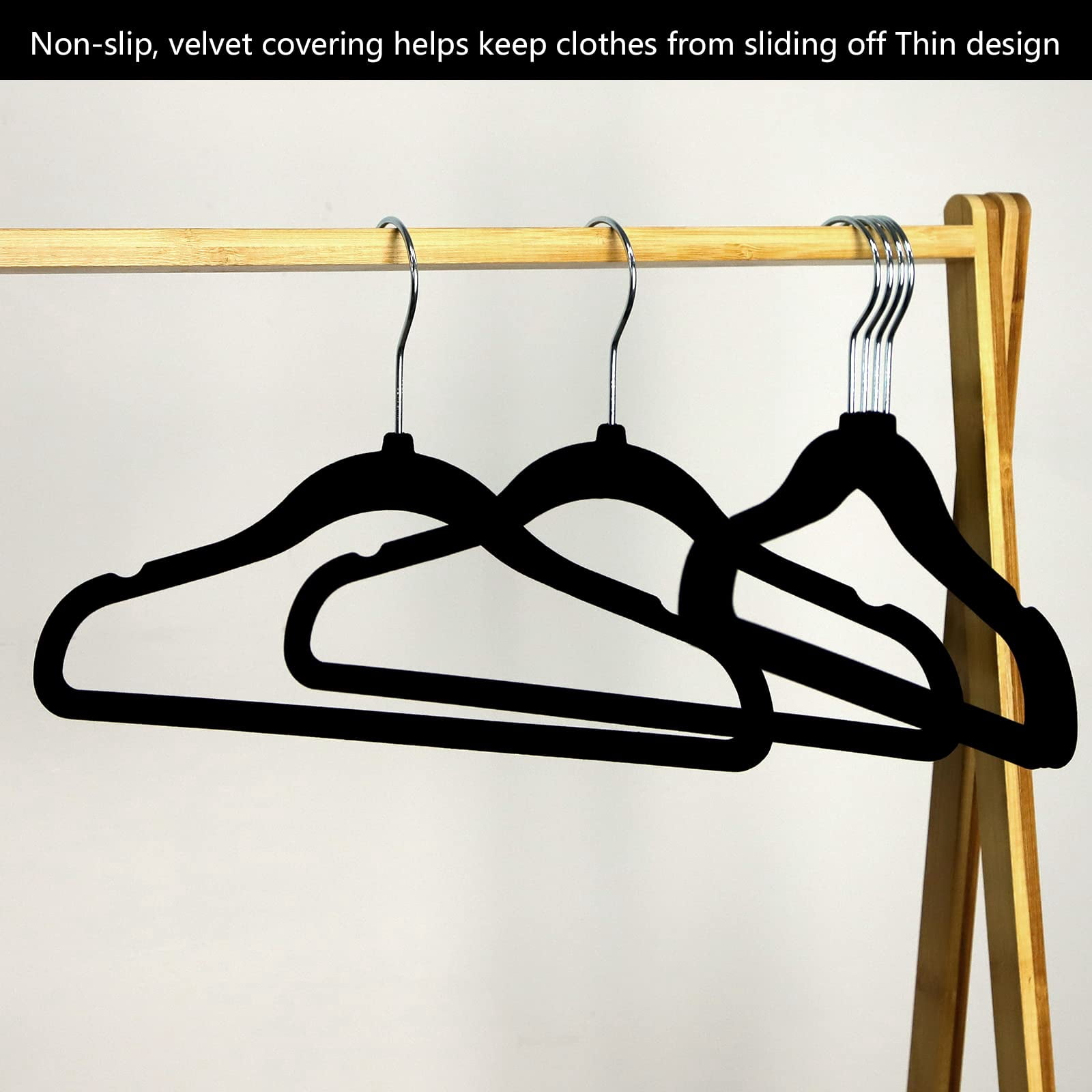 Kids Velvet Hangers 50 Pack 11.8 Inch Non-Slip Baby Toddler Clothes Hangers with Notches and Swivel Hooks Space-Saving Beige
