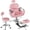 Pink-Silver, variant on KIGOTY Pedicure Chair No Plumbing, 360° Swivel Hydraulic Adjustable Pedicure Station with Stool, Lumbar Pillow , Footrest for Nail Salon, Pink-Gold