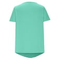 thumbnail image 5 of ITSAME Blouse for Womens, Solid Color Pleated Crew Neck Short Sleeve Summer Casual Dresy Tunic Tops Mint Green XL, 5 of 6