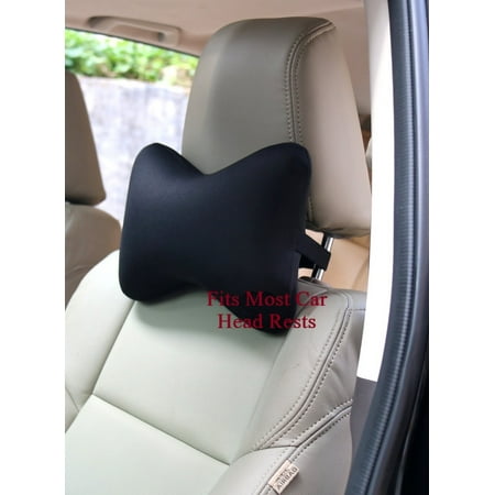 Bone Part - 2 pack Micro Bead Car Seat Head Rest Support Dog Bone Pillow Neck Pain Relief Cushion Black