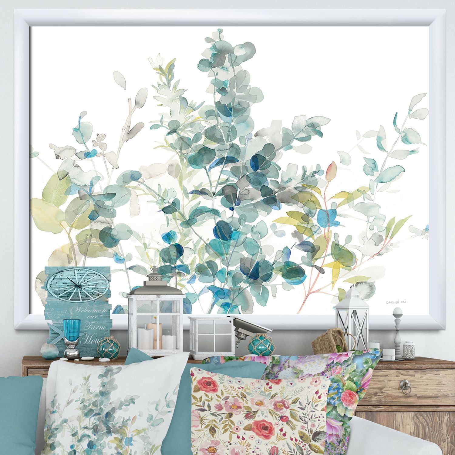 Designart Eucalyptus Natural Element Framed Wall Art