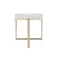 thumbnail image 2 of ACME Table d'Appoint Carrée en Bois avec Dessus en Chrome et Blanc, 2 of 2