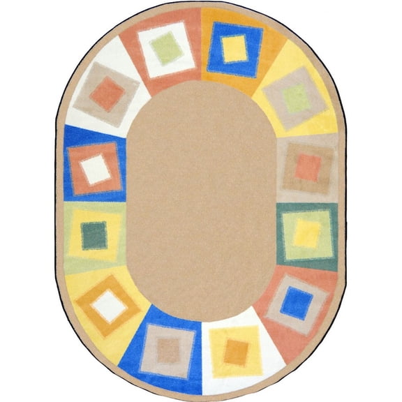 Kid Essentials - Teen Area Rugs Off Balance, 5'4" x 7'8" Oval, Softs