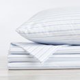 thumbnail image 4 of Great Bay Home Striped Microfiber Wrinkle Resistant Sheet Set  (Twin, Sky Blue), 4 of 7