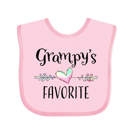 

Inktastic Grampys Favorite- Heart Grandchild Gift Baby Boy or Baby Girl Bib