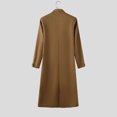 thumbnail image 6 of ZACPNCV Mens Trench Coat Solid Color Loose Fit Single Breasted Long Overcoat Fashion Fall Winter Topcoat, 6 of 9