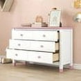 thumbnail image 6 of Gzxs 3-Pieces Bedroom Set, Twin Size Wood Platform Bed with House-Shaped Headboard, 2-Drawers, and 6-Drawers Dresser, White+Pink, 6 of 9