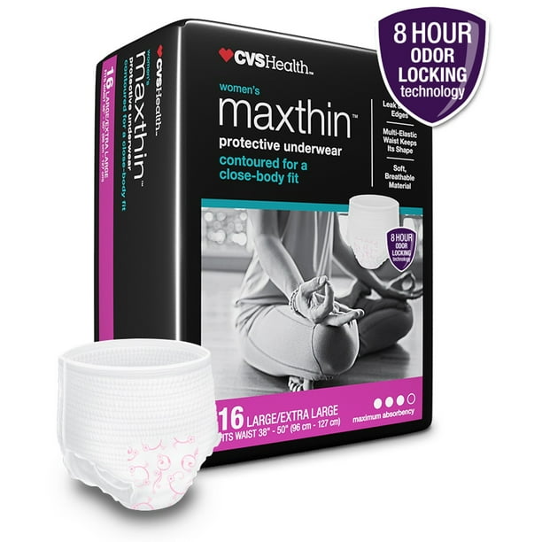 CVS Health Women's Maxthin Protective Underwear Maximum Absorbency, Large/Extra Large, 16 Count