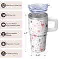 thumbnail image 3 of 20OZ Flamingo Themed Insulated Coffee Tumbler Stainless Steel with Handle Mug Cup BPA Free Sweat Proof Great for Daily Use Gifts for Women Girls on Birthday Christmas Summer, 3 of 6