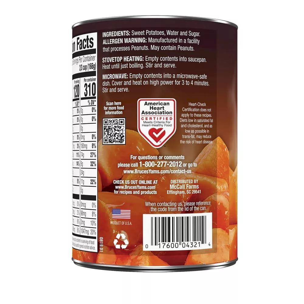 Yams Sweet Potatoes in Syrup 15oz Cans (4 Pack)