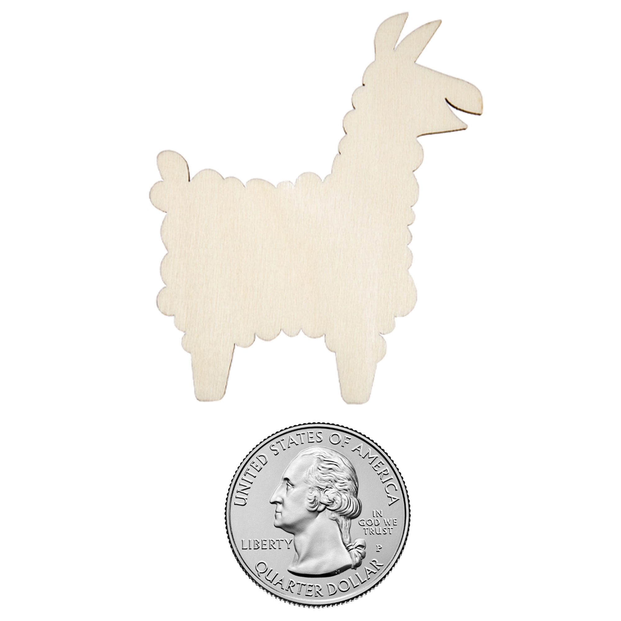 (9 pack) Hello Hobby Unfinished Wood Llama, Small Die-Cut Shape