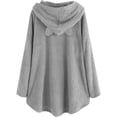 thumbnail image 3 of Chaqueta de lana con capucha para mujer, cálida chaqueta de invierno, abrigo de Navidad grueso para mujer, abrigo cálido, manga larga, linda sudadera con capucha, chaqueta con bolsillo, abrigo de, 3 of 4