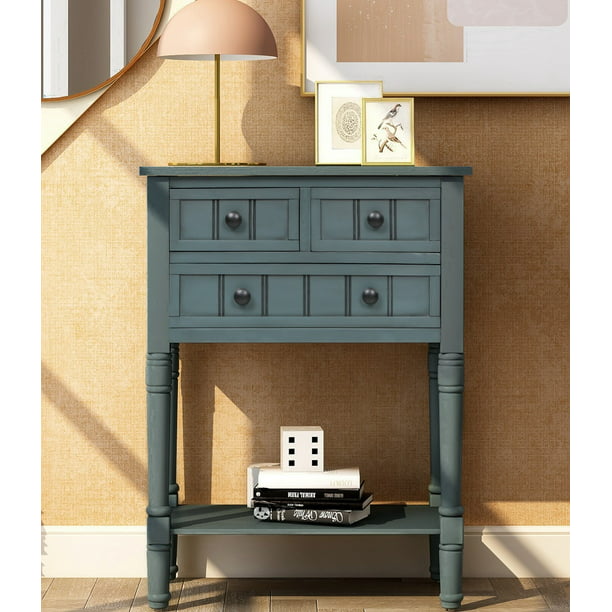 Console Table Sofa With 3 Drawers, Small Modern Console Table With Drawers
