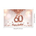 thumbnail image 7 of Rose Gold Theme Happy Birthday Banner Diamond Number Festive Design Milestone Celebration Banner for 60th Birthday Indoor Outdoor Party, 7 of 7