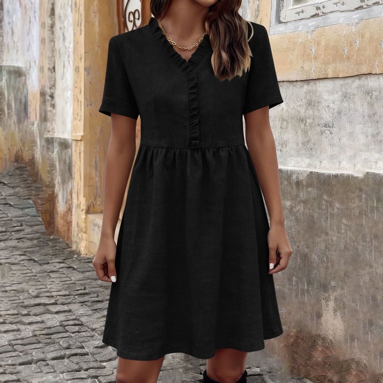 adrianna papell beaded crepe popover dress V-Neck 3/4 Sleeve A-Line Gown - Air sky this dress has slight YMDUCH Women's Long Sleeve Color:BLACK/White 600-700