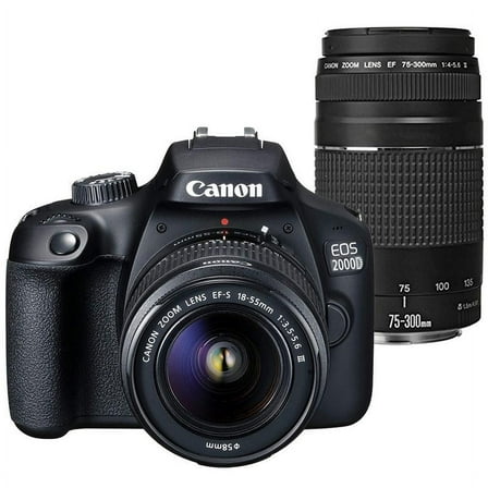 Canon EOS 2000D / Rebel T7 24.1MP Digital SLR Camera   Canon EF-S 18-55mm Lens   EF 75-300mm Lens