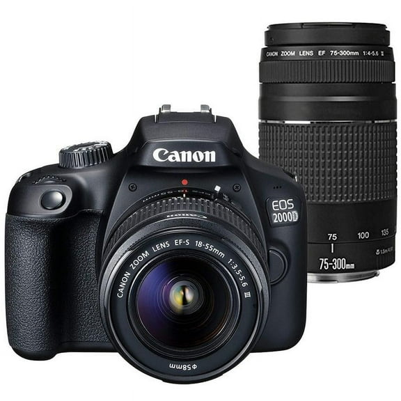 Canon EOS 2000D / Rebel T7 24.1MP Digital SLR Camera   Canon EF-S 18-55mm Lens   EF 75-300mm Lens
