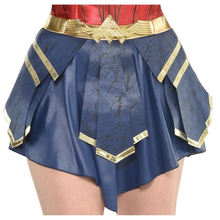 Suit Yourself Wonder Woman Skirt for Adults, Standard Size, Features Gold Trim, Sequin Details, and Attached Gold Belt