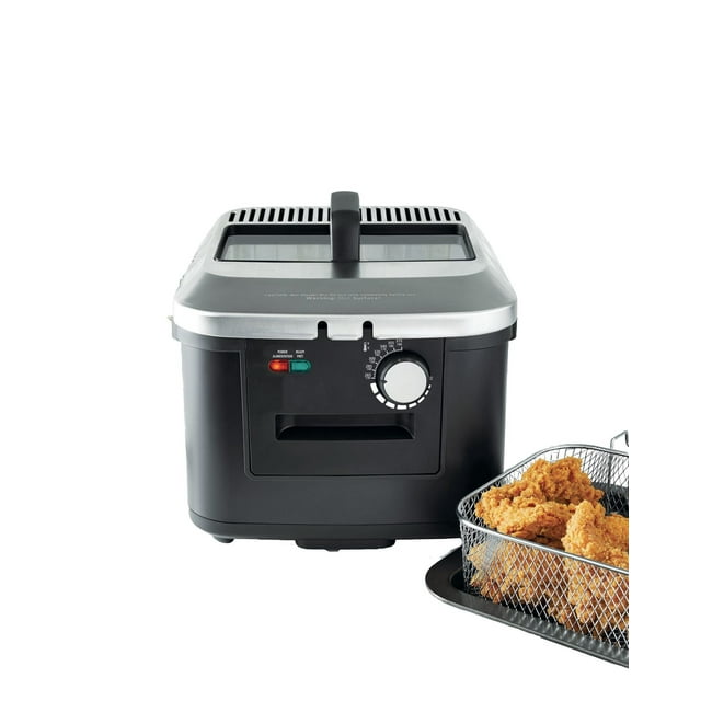 Mainstays 4L Deep Fryer, Stainless Steel Lid, Electric, 1800 Watts