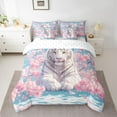 thumbnail image 2 of Manfei Tiger Animal Boy Girl Twin Bedding Sets 7-Piece,Floral Cherry Blossom Bedding Comforter Set Microfiber,Jungle Wildlife Breathable Sheet Sets,Super Cozy Room Decor,Reversible, 2 of 8