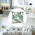 thumbnail image 5 of Acheng Palm Leaves with Lush Branches and Leaves Tropical Jungle Palm Leaves Short Plush Pillowcase Cover Set of 2 White, 5 of 7